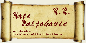 Mate Maljoković vizit kartica